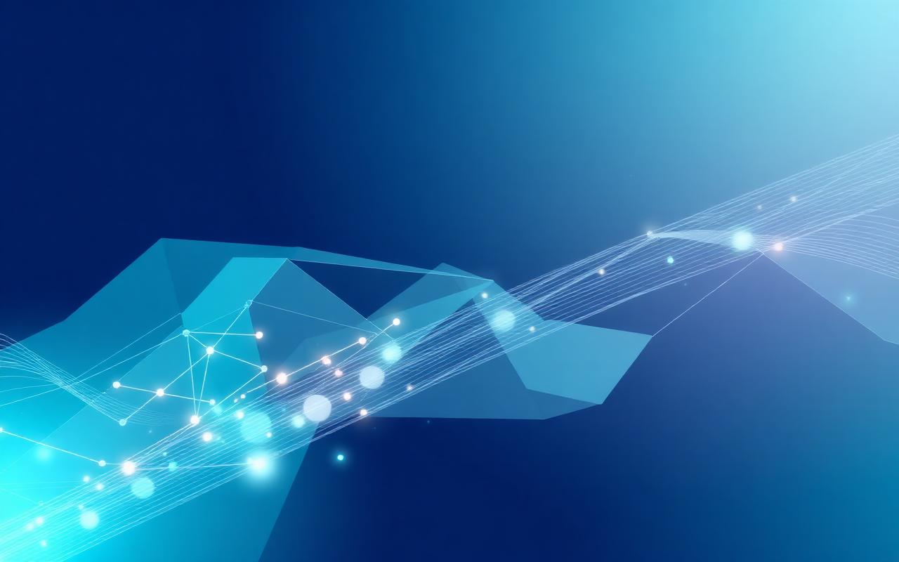 Abstract digital transformation visualization with geometric shapes